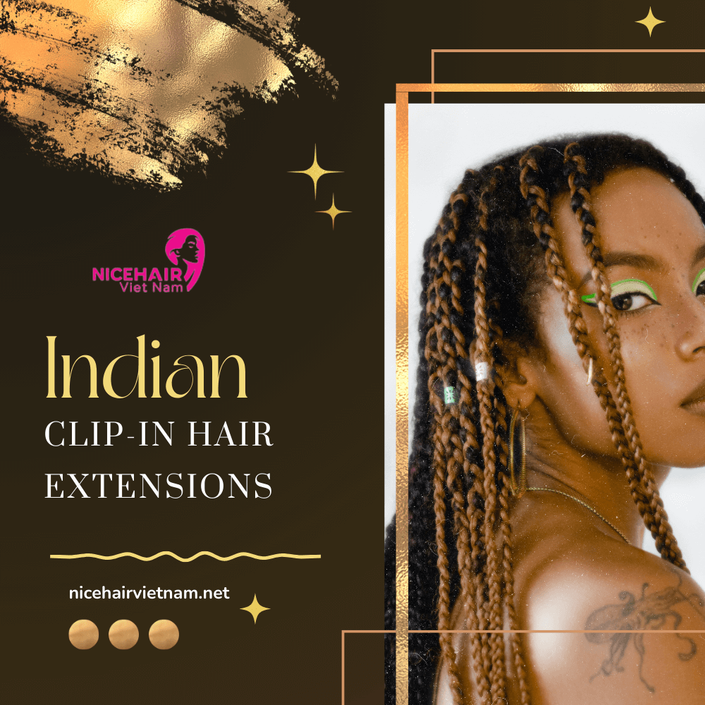 Indian clip-in hair extensions