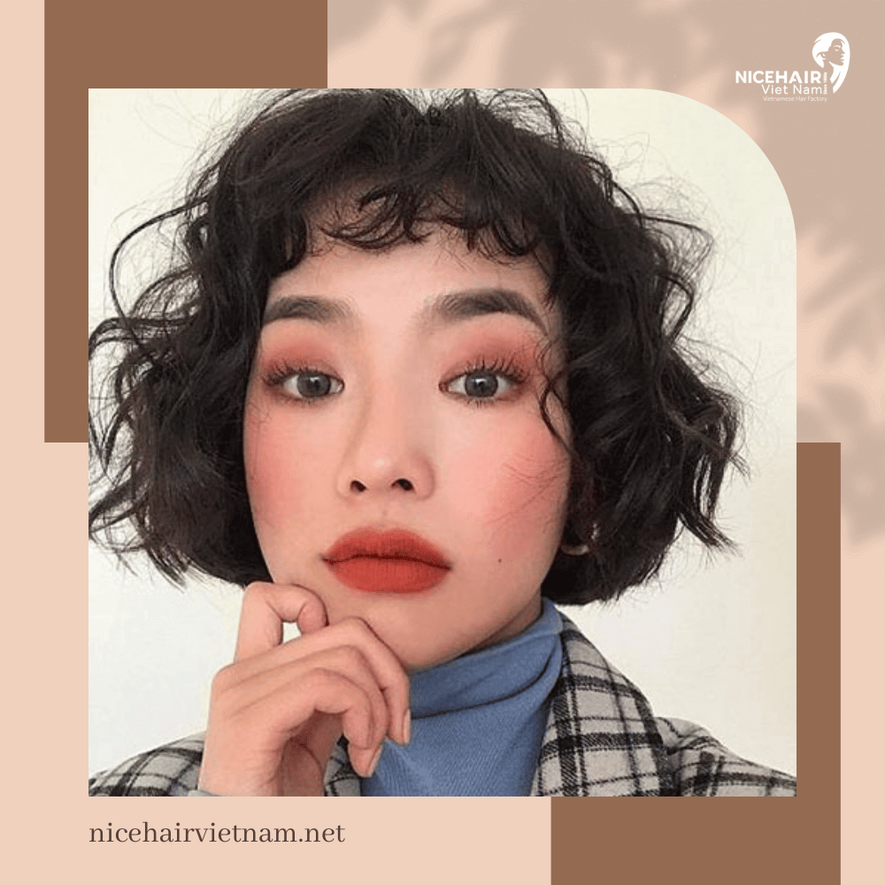 Tousled short bob hair